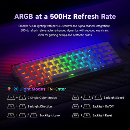 Veekos Shine60 HE – Clavier Magnétique Gaming RGB Tri-Mode (Wired / Wireless / Bluetooth)