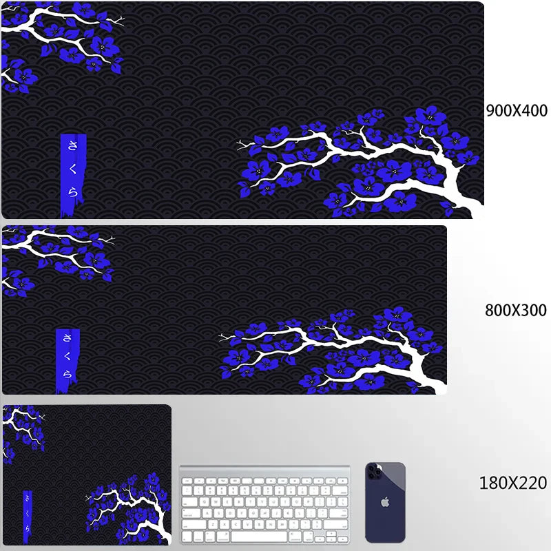 XXL Mouse Pad with Blooming Tree Design - Non-Slip and Waterproof