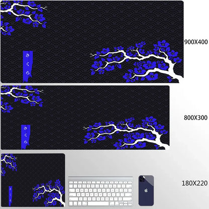 XXL Mouse Pad with Blooming Tree Design - Non-Slip and Waterproof