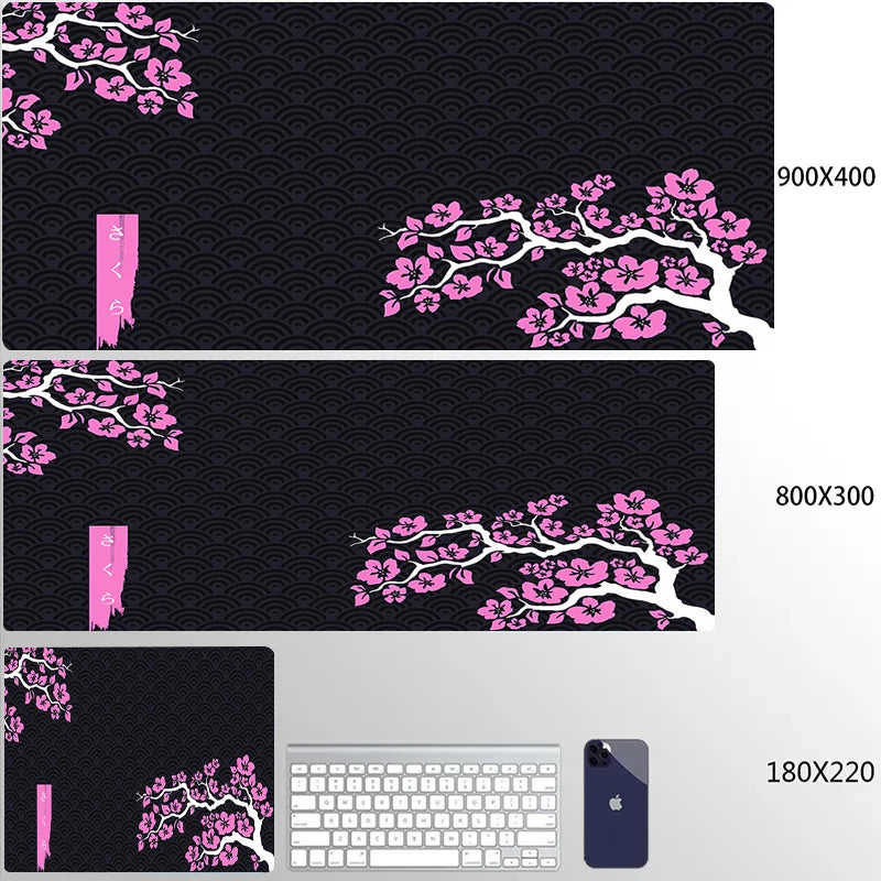 XXL Mouse Pad with Blooming Tree Design - Non-Slip and Waterproof