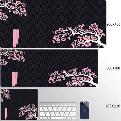 XXL Mouse Pad with Blooming Tree Design - Non-Slip and Waterproof