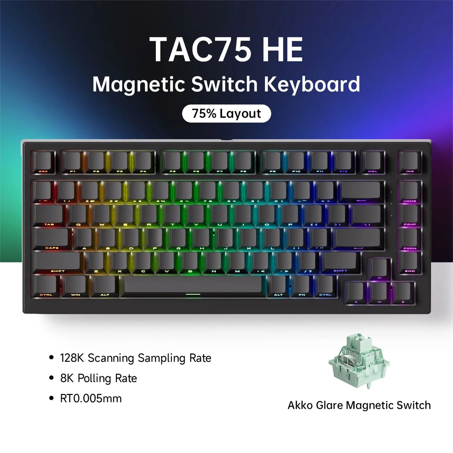 AKKO TAC75 HE – Clavier Magnétique Gaming 75% Haute Précision