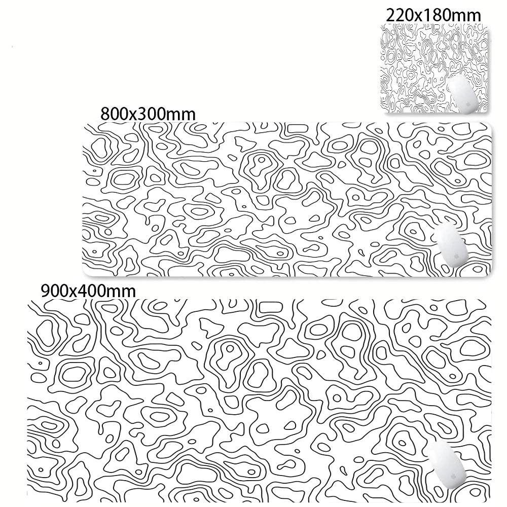 Tapis de Souris Gaming XXL Topographique – Antidérapant, Imperméable et Haute Précision