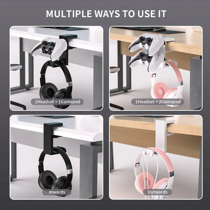 2-in-1 Headset and Game Controller Holder – Clamp Mount