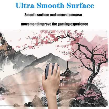 Tapis de Souris BLIKSEM – Paysage Japonais Montagne & Fleurs de Cerisier