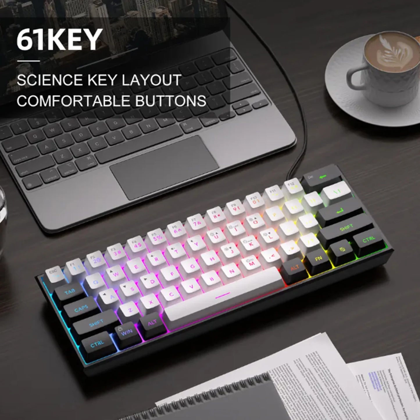 Compact 61-Key RGB Gaming Keyboard – OBAME