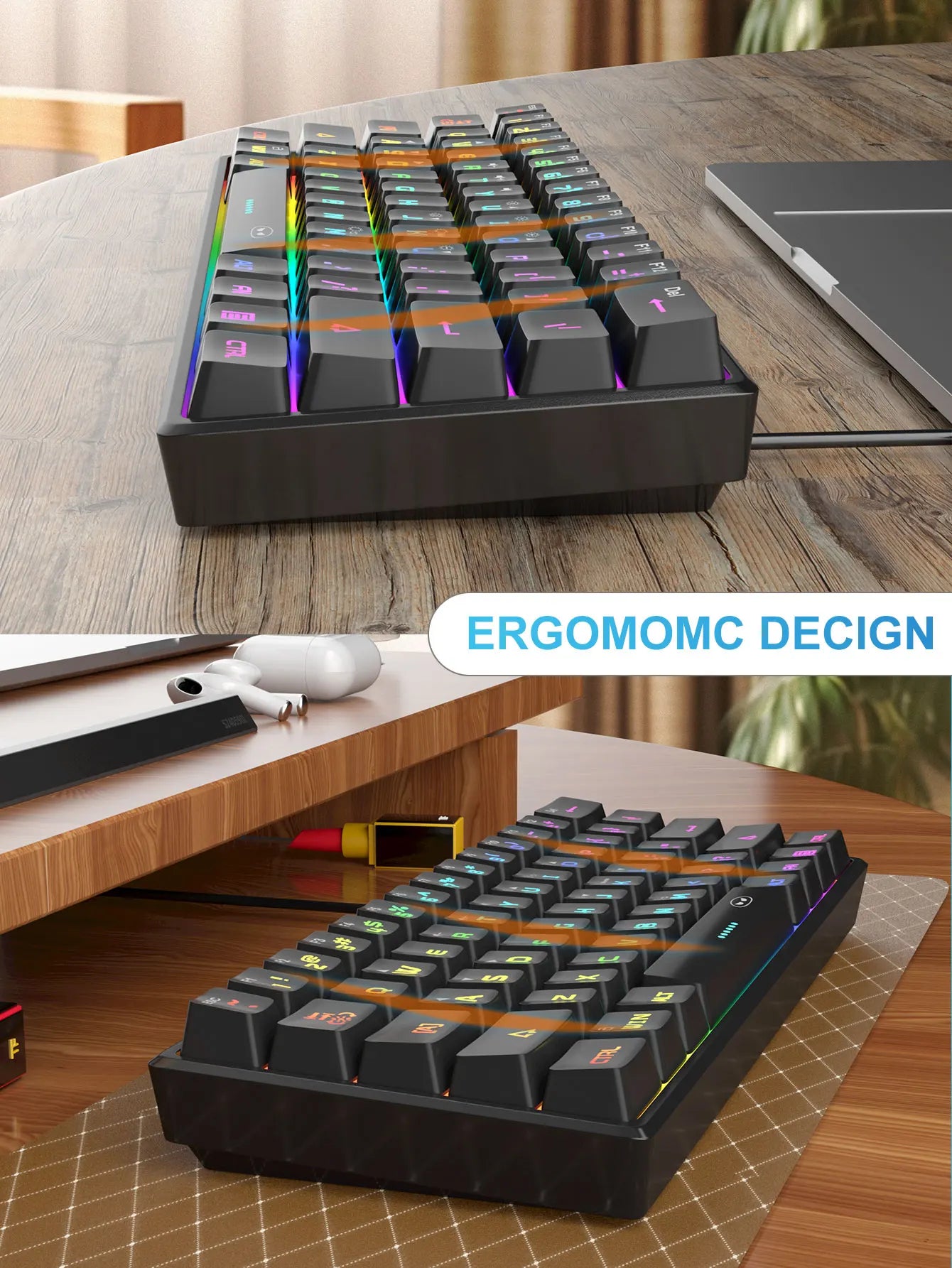 Compact 61-Key RGB Gaming Keyboard – MageGee